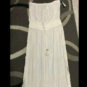 SOLUNA SWIM White Strapless Swim Dress / Coverup (LARGE) (NWT) $78